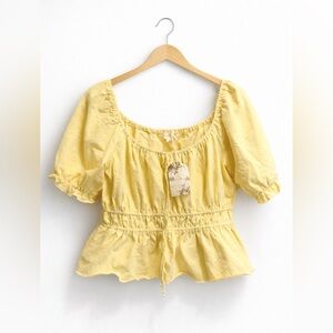 Yellow Women's Peplum Top